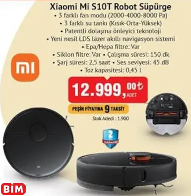 XİAOMİ XİAOMİ Mİ S10T ROBOT SÜPÜRGE